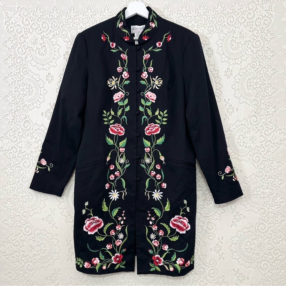 Victor Costa Occasion Embroidered Coat